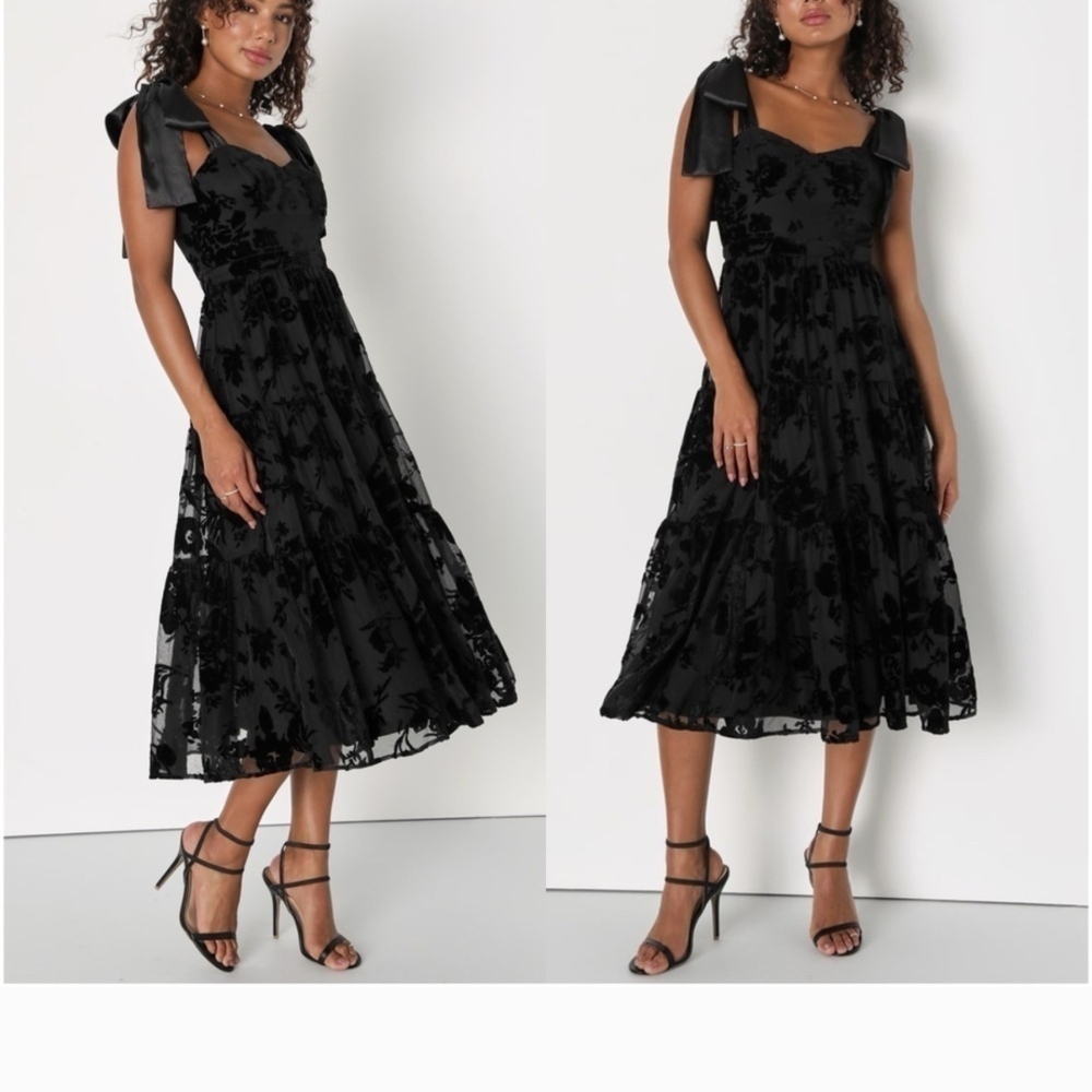 Lulu's Black Backless Midi Dress - Picture 3 of 3